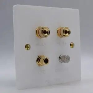 rel tx9 subwoofer wall plate with high level, low level and ground connections