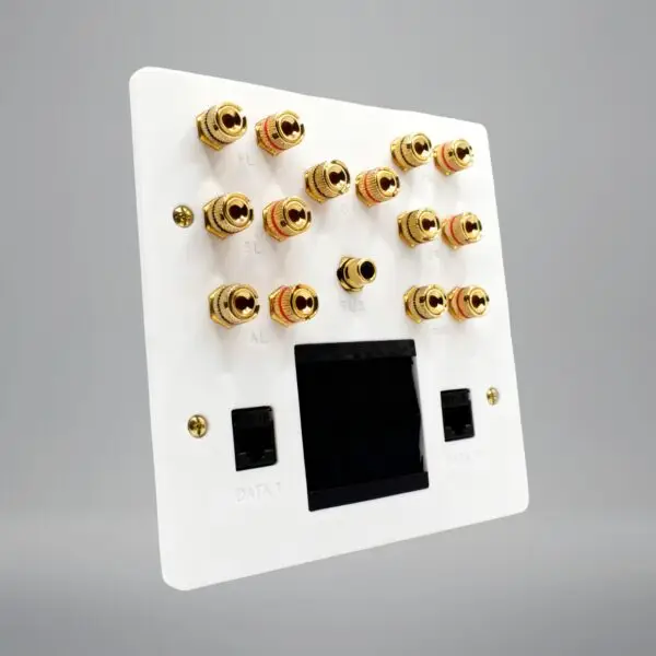 dolby atmos 5.1.2 with a brush plate outlet and 2 network cat6 sockets