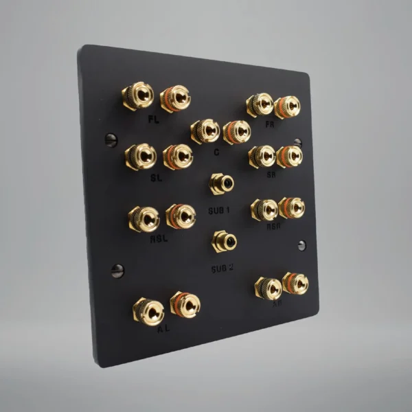 frosted matt black 7.2.2 dolby atmos speaker plate