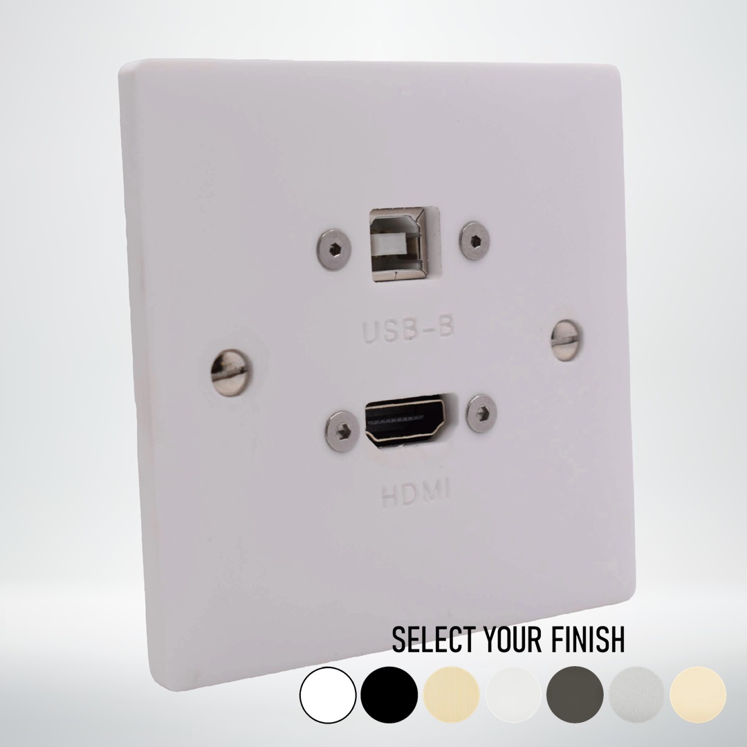 Single Gang HDMI & USB B Wall Plate Single Gang HDMI & USB B Wall Plate