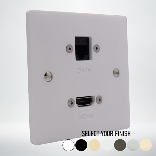 Single Gang HDMI & Cat6 Network Wall Plate Single Gang HDMI & Cat6 Network Wall Plate