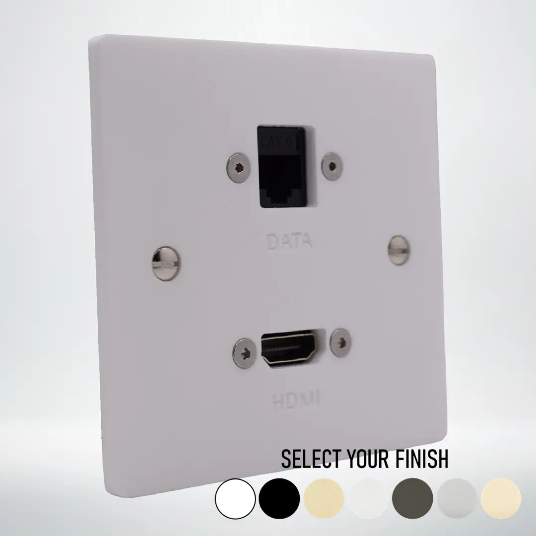 Single Gang HDMI & Cat6 Network Wall Plate Single Gang HDMI & Cat6 Network Wall Plate