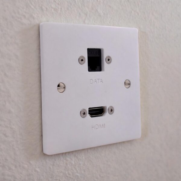 Single Gang HDMI & Cat6 Network Wall Plate Single Gang HDMI & Cat6 Network Wall Plate