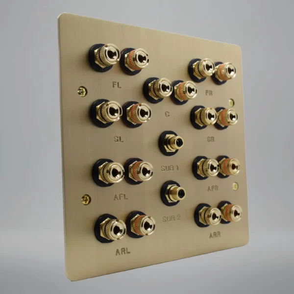 5.2.4 brushed brass dolby atmos speaker plate