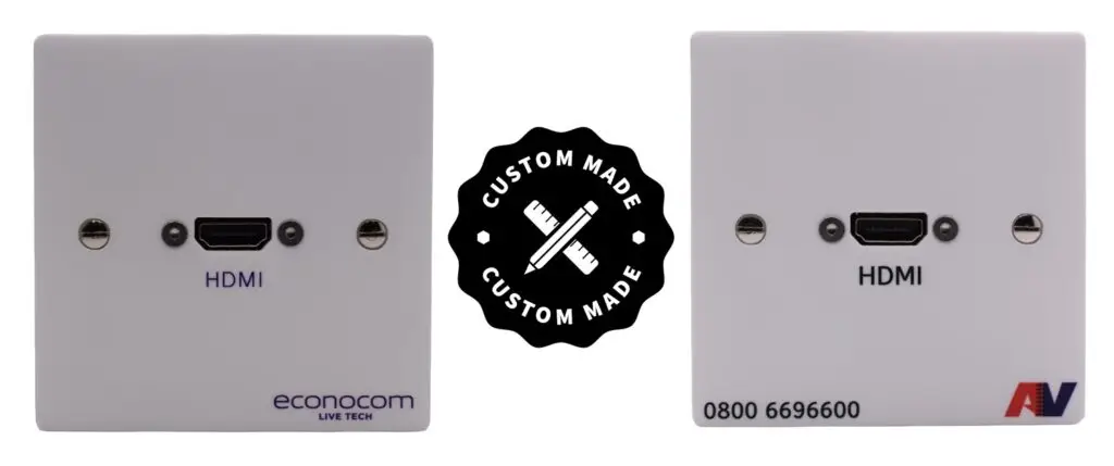 custom branded AV connection plates