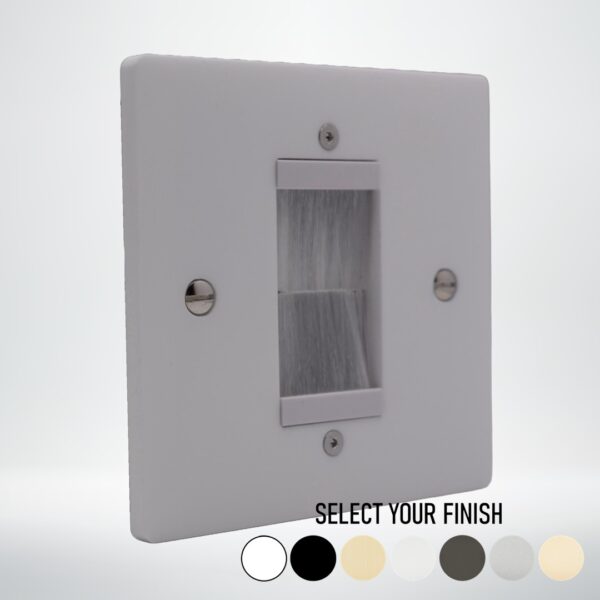 Single-Gang Brushed Wall Plate With 25mm Brushes Single-Gang Brushed Wall Plate With 25mm Brushes
