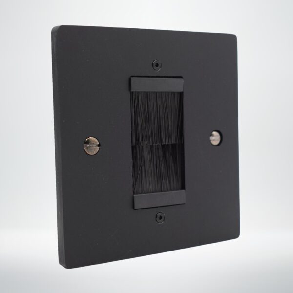 Single-Gang Brushed Wall Plate With 25mm Brushes Single-Gang Brushed Wall Plate With 25mm Brushes